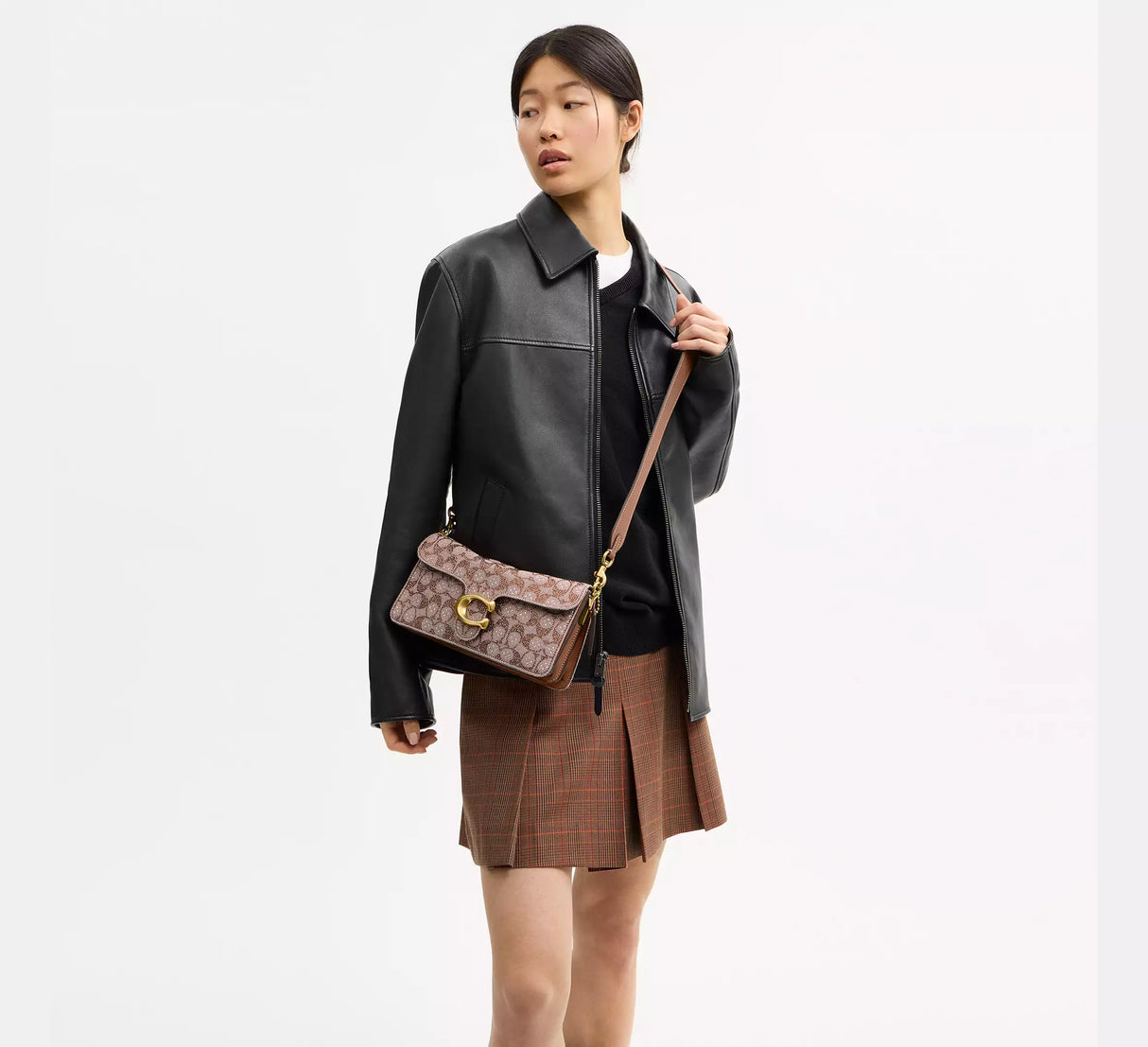 Tabby Shoulder Bag In Crystal Signature Jacquard