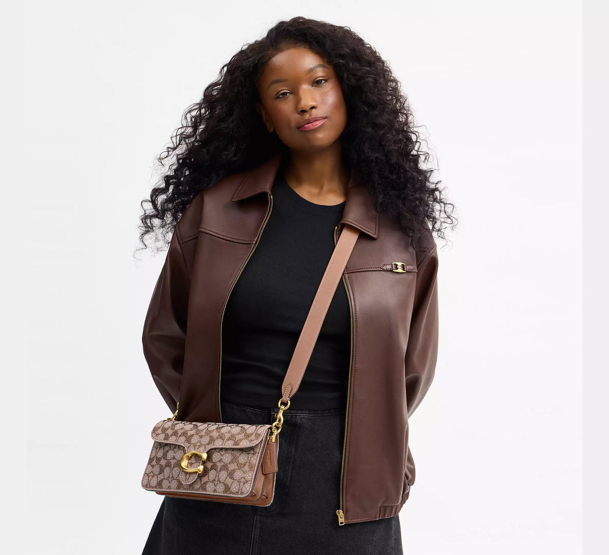 Tabby Shoulder Bag In Crystal Signature Jacquard